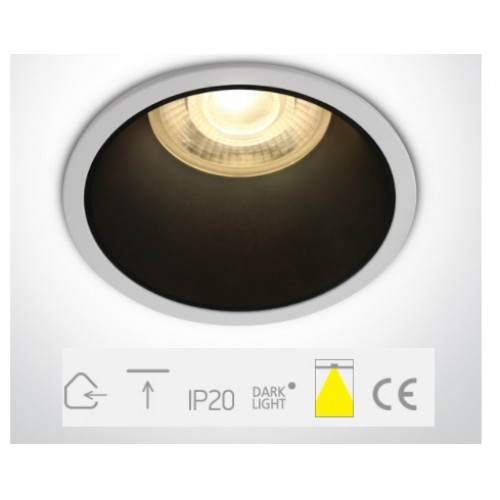 ONE Light, 10105AD/W, White GU10 50W Black Reflector Dark Light