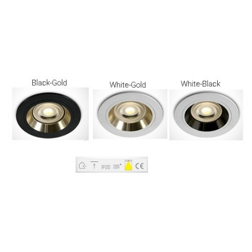 ONE Light, 10105ALG/B/GL, Black GU10 50W Gold Reflector DL Spot