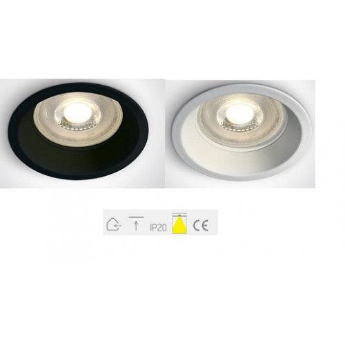 ONE Light, 10105D1/B, Black Semi-Dark Light Recessed Spot GU10 50W