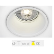 ONE Light, 10105TG/W, White GU10 50W Semi Trimless Recessed Aluminium