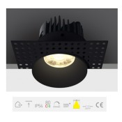 ONE Light, 10107BT/B/W, Black COB LED 7W WW 700mA 38deg IP54 Trimless