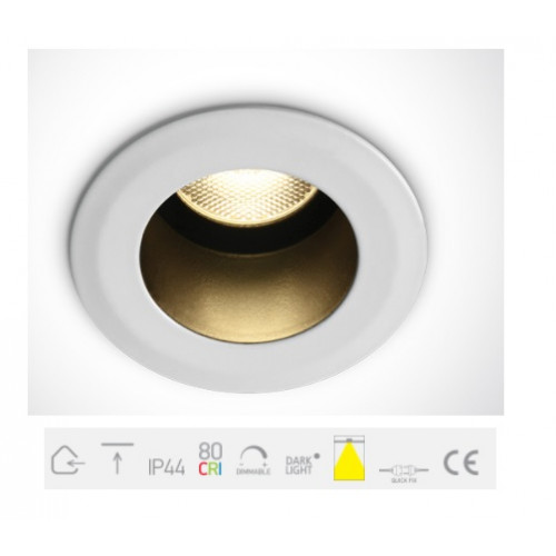 ONE Light, 10107DL/W/W, White COB LED 7W WW Dark Light IP44 38deg 700mA