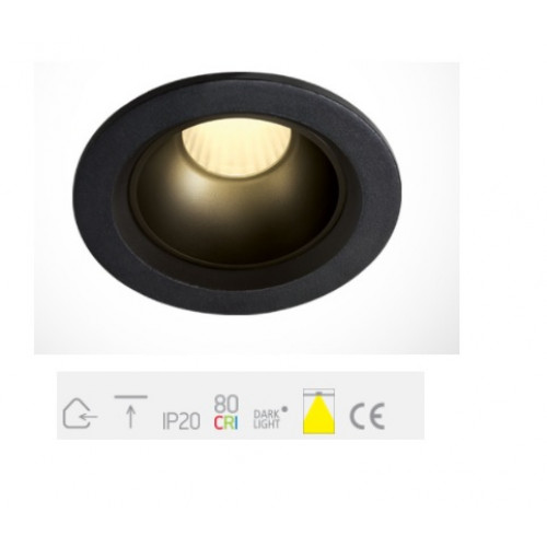 ONE Light, 10107Z/B/W, Black LED 7W WW IP20 45deg 230V Dark Light