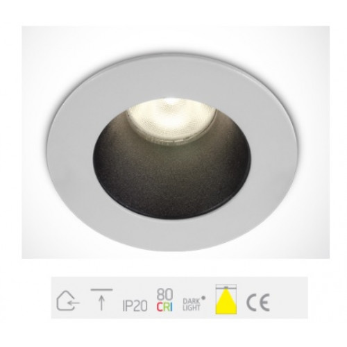 ONE Light, 10108D1/W/W, White LED 8W WW 36deg IP20 230V Dark Light