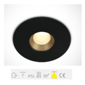 ONE Light, 10108H/B/W, Black COB LED 8W WW 36deg IP54 230v Dark Light