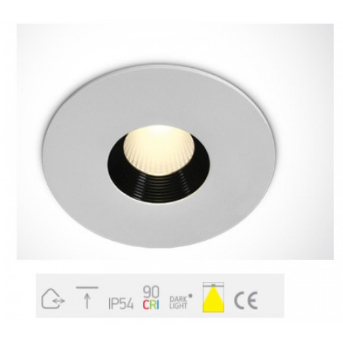 ONE Light, 10108H/W/W, White COB LED 8W WW 36deg IP54 230v Dark Light