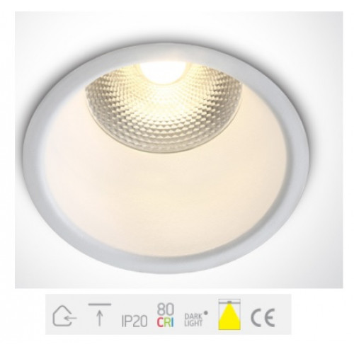 ONE Light, 10110FD/W/W, White LED 10W WW 24deg IP20 230V Dark Light