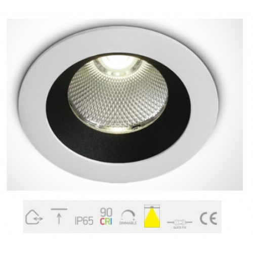 ONE Light, 10110P/W/C, White COB LED 12W CW IP65 38deg 230V Dark Light