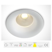 ONE Light, 10112C/W/W, White COB LED 12W WW 700mA IP65 Dark Light