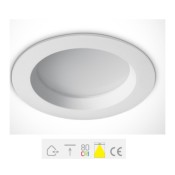 ONE Light, 10118B/W/C, White Downlight LED 18W IP54 CW 100-240V