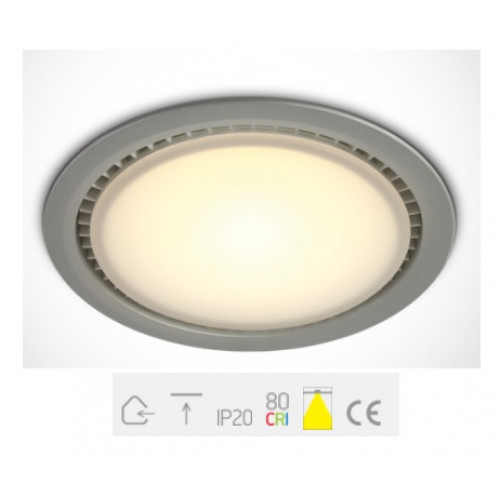 ONE Light, 10128/G/W, GREY LED 28w WW 230v Downlight IP20