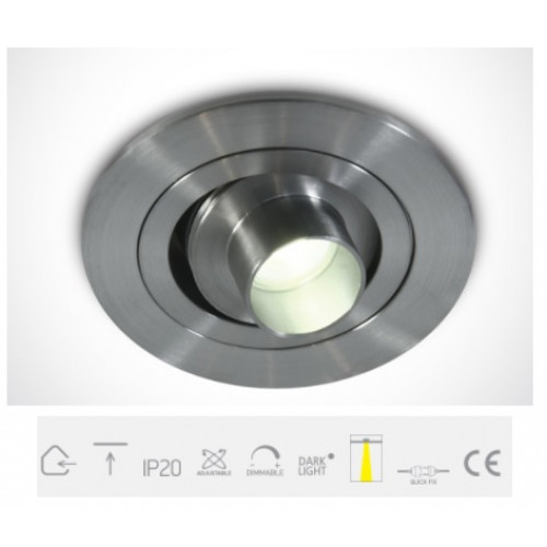 ONE Light, 11101D/D/15, Aluminium LED DL 1w Recessed Spot 15d 350mA
