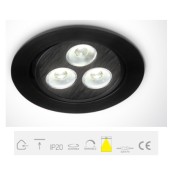 ONE Light, 11103LB/D/35, Black LED DL 3w 35d 350mA  Recessed Spot, IP20