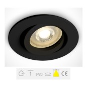 ONE Light, 11105A1/B, Black Recessed Adjustable GU10 50W MR16