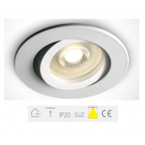 ONE Light, 11105A1/W, White Recessed Adjustable MR16 GU10 50W