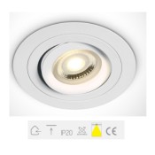 ONE Light, 11105ABG/W, White Recessed Adjustable GU10 50w