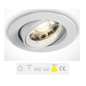 ONE Light, 11105CGU/W, White Recessed Adjustable MR16 Spot GU10 50w