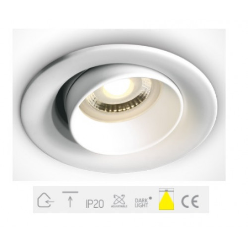 ONE Light, 11105D6/W, White Dark Light Adjustable GU10 50W MR16