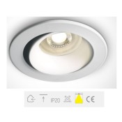 ONE Light, 11105D7/W, White Recessed Adjustable MR16 GU10 50W