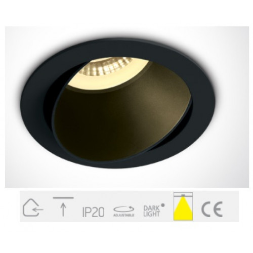 ONE Light, 11105M/B/B, Black GU10 10W Black Reflector Dark Light Adjustable