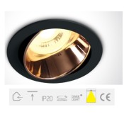 ONE Light, 11105M/B/CU, Black GU10 10W Copper Reflector DL Adjustable