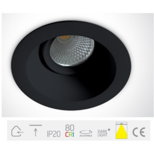 ONE Light, 11107FD/B/W, Black LED 7W WW IP20 60deg 230V Adj Dark Light