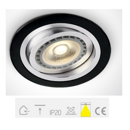 ONE Light, 11110AB/B, Aluminium Black R111 12v Recessed Adjustable