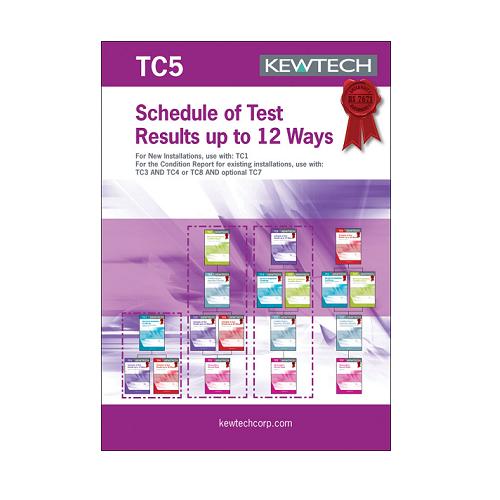 TC5, Schedule of Test Results upto 12 Ways  (single phase)