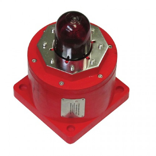 Klaxon, TCB-0034, EXD Sounder Beacon, 10W LED Red Lens (100-240 VAC)