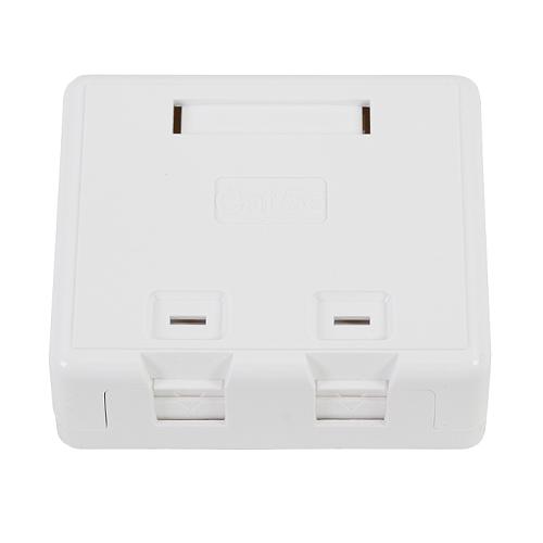 Excel Plus (100-003) Category 5e White Surface Mount Box - 2 Port