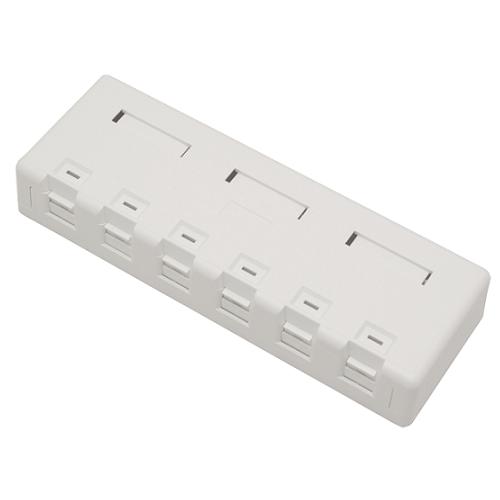 Excel Plus (100-005) Category 5e White Surface Mount Box - 6 Port