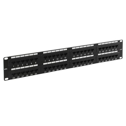 Excel Plus (100-480) Cat 5e Unscreened Patch Panel 48 Port 2U - Black