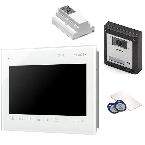 Videx, ESVKX-1/KRV782W, 2 Wire Videokit - 1 Button/Flush Mount W/ 7" Monitor