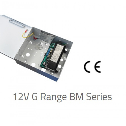 G13801BMU, 12V d.c. Switch Mode PSU (13.8V) 1Amp to load + 0.5A battery charging. Battery Monitoring, Efficient Switch Mode operation. Multi LED status indication and Fault outputs. Unboxed, Lug or DIN rail fixing. 152L x 106w x 52d