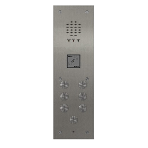 Videx, VR120/138-7/PR, 7 Button Flush 2200 Audio VR Panel with Prox Cut Out